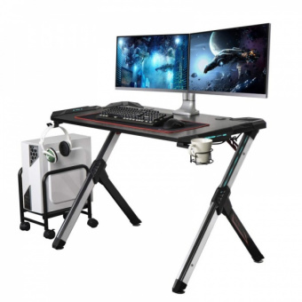 Стол для компьютера (для геймеров) Eureka R1 S с RGB подсветкой, чёрный