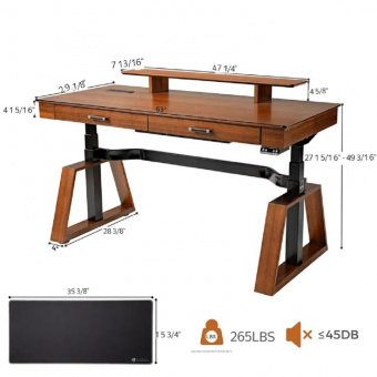 Стол для компьютера премиум с электроприводом EUREKA Ark 160x74 см ERK-ED-TX63-WN