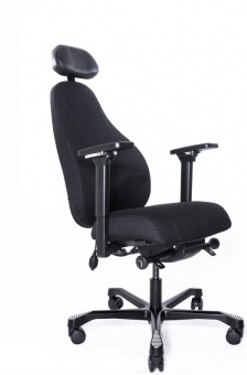Кресло Falto DISPATCHER–LUX LONG 1901-8H D.GREY SV-280-3001(Черн каркас / серая ткань / АЛ Крестовина)
