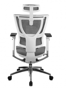 Эргономичное кресло в белом корпусе Comfort Seating Mirus, серый