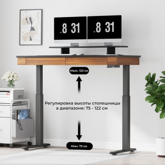 Стол для компьютера c электрической регулировкой по высоте и 2 ящиками EUREKA ERK-ED-I55-WN