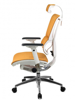 Эргономичное кресло в белом корпусе Comfort Seating Mirus, оранжевый