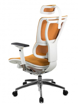Эргономичное кресло в белом корпусе Comfort Seating Mirus, оранжевый